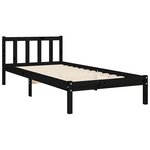 vidaXL Cadre de lit sans matelas noir bois de pin massif
