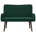 vidaXL Sofa 2 places Vert foncé 115 x 61 x 87 cm Velours