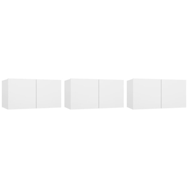 vidaXL Meubles TV suspendus 3 Pièces Blanc 60x30x30 cm