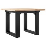 vidaXL Table basse cadre en O 50x50x35 cm bois de pin massif et fonte
