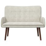 vidaXL Sofa 2 places Crème 115 x 61 x 87 cm Velours