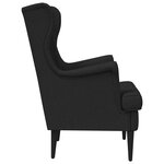 vidaXL Fauteuil Noir Tissu