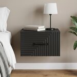 vidaXL Cabinet de chevet mural avec tiroir Noir 34 5 x 33 x 20 cm