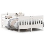 vidaXL Cadre de lit sans matelas blanc 160x200 cm bois de pin massif