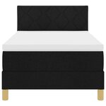vidaXL Lit à sommier avec Matelas & LED Noir 100x200 cm Tissu