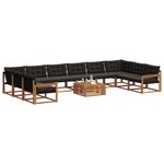 vidaXL Ensemble de canapés d'extérieur 11 Pièces Naturel et Noir