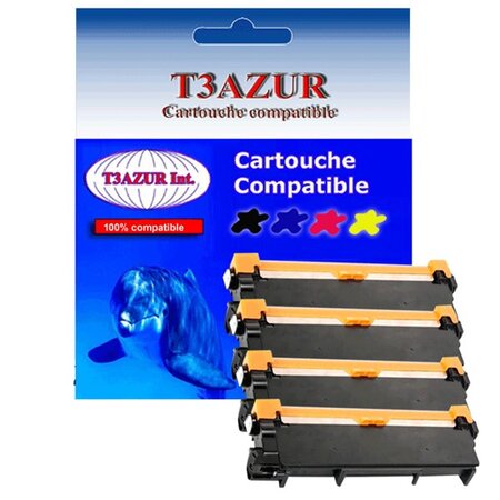 4 Toners compatibles aavec Brother TN1050 pour Brother MFC1910W - 1 000 pages - T3AZUR
