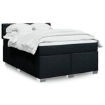 vidaXL Sommier à lattes de lit avec matelas Noir 160x200 cm Tissu