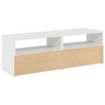 vidaXL Meubles TV avec lumières LED 2 Pièces blanc brillant 60x35x40 cm
