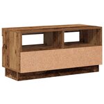 vidaXL Meuble TV avec lumières LED vieux bois bois d'ingénierie