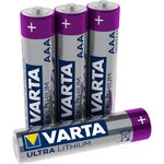 Blister de 4 piles lithium 'professional lithium' micro (aaa) lr03 1 5v varta