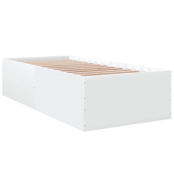 vidaXL Cadre de lit blanc 90x200 cm bois d'ingénierie