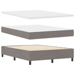 Lit Box Spring vidaXL avec matelas et LED Taupe 140x200 cm en tissu
