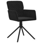 vidaXL Chaises pivotantes à manger lot de 2 Noir Velours