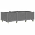 vidaXL Jardinière à roulettes gris clair 150x80x54 cm PP