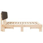 vidaXL Cadre de lit avec tête de lit rembourrée Taupe 200 x 200 cm