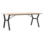 vidaXL Table à manger cadre en Y 200x100x75 5 cm bois pin massif fonte