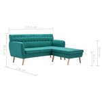 vidaXL Canapé d'angle revêtement en tissu 171 5x138x81 5 cm vert