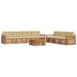 vidaXL Ensemble de canapés d'extérieur 8 Pièces Naturel et Beige