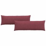 vidaXL Coussins de canapé 2 pc tissu Bordeaux 120 x 40 cm