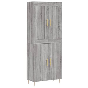 vidaXL Buffet haut Sonoma gris 69 5x34x180 cm Bois d'ingénierie