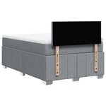 vidaXL Sommier à lattes de lit et matelas gris clair 120x190 cm tissu