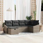 vidaXL Ensemble de canapé de jardin 6 Pièces Gris 55 x 62 x 69 cm