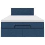 vidaXL Lit ottoman avec matelas et LED bleu 120x190 cm tissu