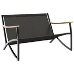 vidaXL Banc de jardin avec coussins 120 cm noir acier