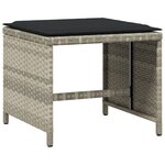 vidaXL Ensemble à manger de jardin et coussins 15 Pièces gris clair rotin