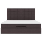 VidaXL Cadre de lit ottoman avec matelas marron foncé 180x200 cm tissu