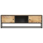 vidaXL Meuble TV avec porte sculptée 130x30x40cm Bois de manguier brut