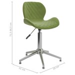 vidaXL Chaises pivotantes à manger lot de 4 vert clair velours