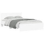 vidaXL Cadre de lit avec tête de lit et LED blanc 135x190 cm