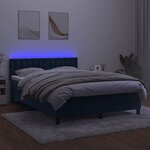 vidaXL Sommier à lattes de lit matelas et LED Bleu foncé 140x200 cm