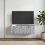 vidaXL Meuble TV mural 98 x 41 x 30 cm Sonoma gris Bois d'ingénierie