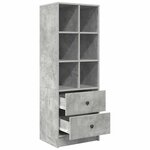 vidaXL Haut Armoire Gris béton 45 5 x 34 x 127 cm Bois d'ingénierie