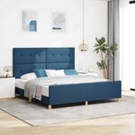 vidaXL Cadre de lit avec tête de lit Bleu 180 x 200 cm tissu