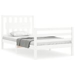 vidaXL Cadre de lit sans matelas blanc bois massif