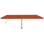 vidaXL Auvent automatique capteur de vent LED 600x300 cm Orange marron