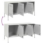 vidaXL Meuble TV blanc 100 5x39x50 5 cm acier