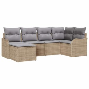 vidaXL Ensemble de canapé de jardin 6 Pièces beige et gris clair