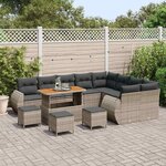 vidaXL Ensemble de canapé de jardin 13 Pièces Gris polyrotin
