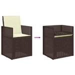 vidaXL Ensemble de salle à manger pour jardin 5 Pièces Marron et crème PP