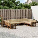 vidaXL Ensemble de canapés d'extérieur 9 Pièces Naturel et Beige