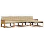 vidaXL Ensemble de canapés d'extérieur 5 Pièces Naturel et Beige