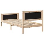 vidaXL Cadre de lit avec tête de lit marron et gris foncé 90 x 200 cm