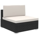 vidaXL Salon de jardin 12 Pièces avec coussins résine tressée noir