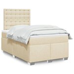 vidaXL Sommier à lattes de lit avec matelas Crème 120x200 cm Tissu