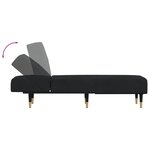 vidaXL Chaise longue noir velours
